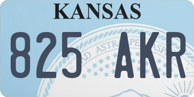 KS license plate 825AKR