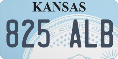 KS license plate 825ALB