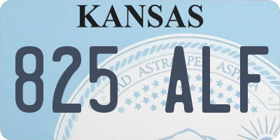 KS license plate 825ALF