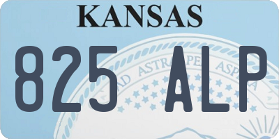 KS license plate 825ALP