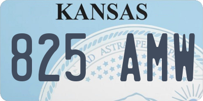 KS license plate 825AMW
