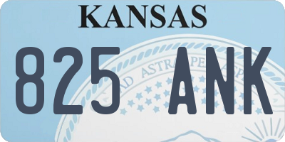 KS license plate 825ANK