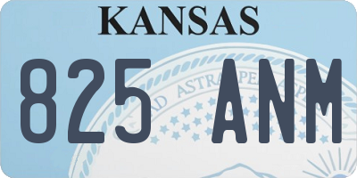 KS license plate 825ANM