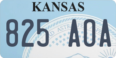 KS license plate 825AOA