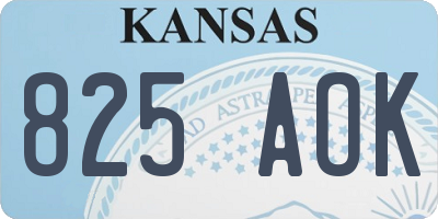 KS license plate 825AOK