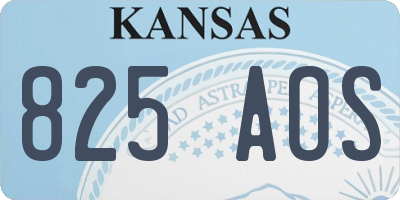 KS license plate 825AOS
