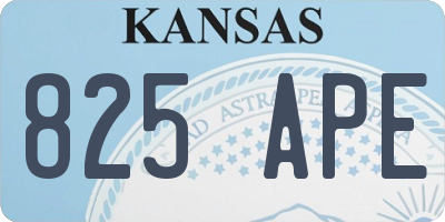 KS license plate 825APE