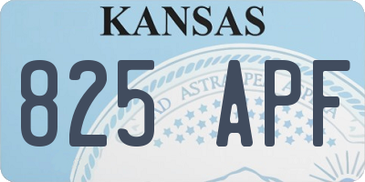 KS license plate 825APF