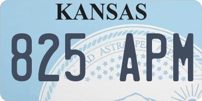 KS license plate 825APM