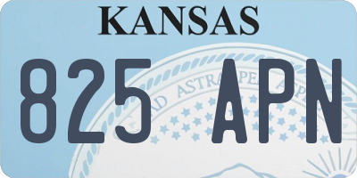 KS license plate 825APN