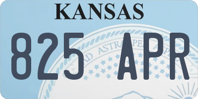 KS license plate 825APR