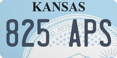 KS license plate 825APS