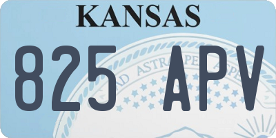 KS license plate 825APV