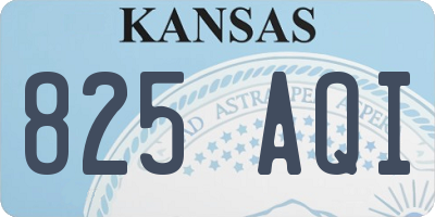 KS license plate 825AQI