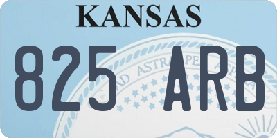 KS license plate 825ARB