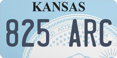 KS license plate 825ARC