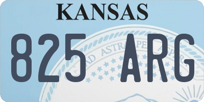 KS license plate 825ARG