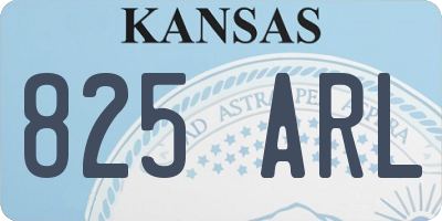 KS license plate 825ARL