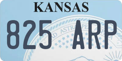 KS license plate 825ARP