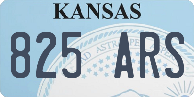 KS license plate 825ARS