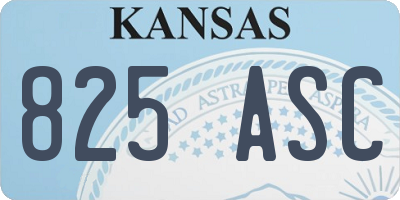 KS license plate 825ASC