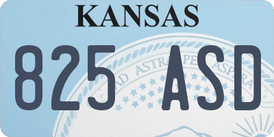 KS license plate 825ASD