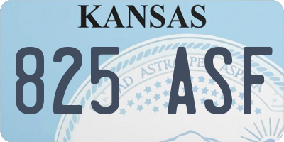 KS license plate 825ASF