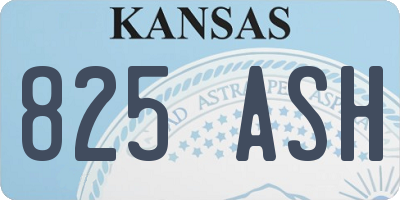 KS license plate 825ASH