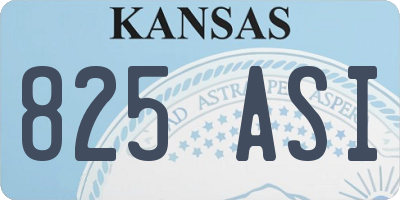 KS license plate 825ASI