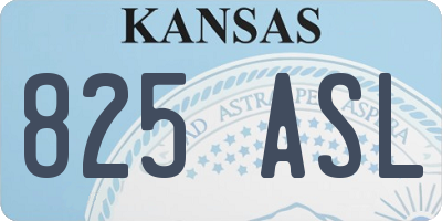 KS license plate 825ASL