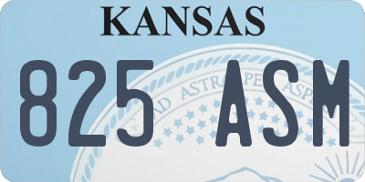 KS license plate 825ASM