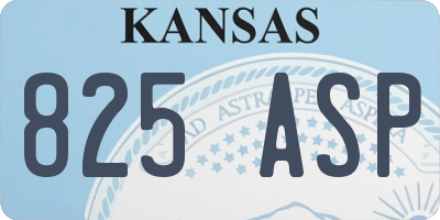 KS license plate 825ASP