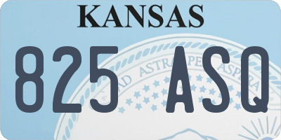 KS license plate 825ASQ