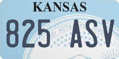 KS license plate 825ASV