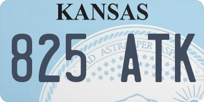 KS license plate 825ATK