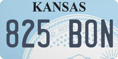KS license plate 825BON