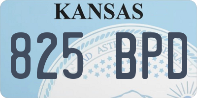 KS license plate 825BPD