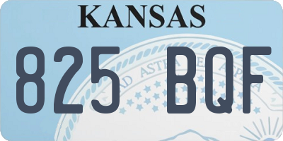 KS license plate 825BQF