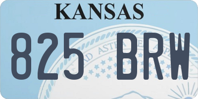 KS license plate 825BRW