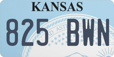 KS license plate 825BWN