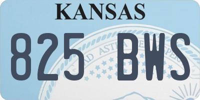 KS license plate 825BWS