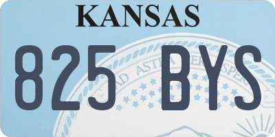 KS license plate 825BYS