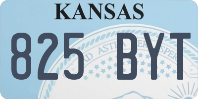 KS license plate 825BYT