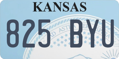 KS license plate 825BYU