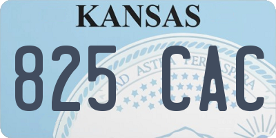 KS license plate 825CAC