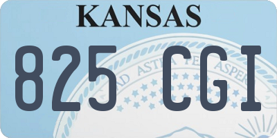 KS license plate 825CGI