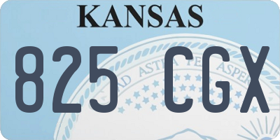 KS license plate 825CGX