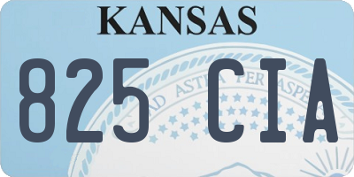 KS license plate 825CIA