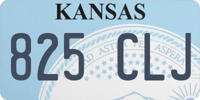 KS license plate 825CLJ