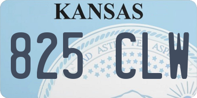 KS license plate 825CLW